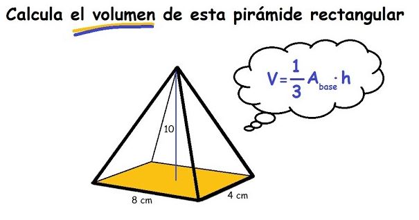 Calculadora de volumen de una pirámide rectangular